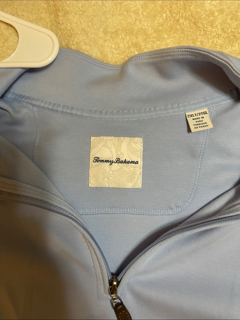 Tommy Bahama Soft Light Blue Zip Sweatshirt